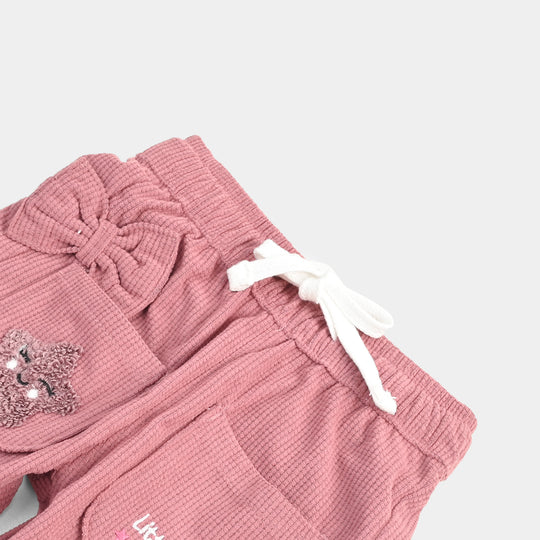 Infant Girls Cotton Pant Little Star-Pink