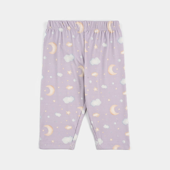 Infant Girls Jersey/Terry Night Suit Moon & Cloud-Purple