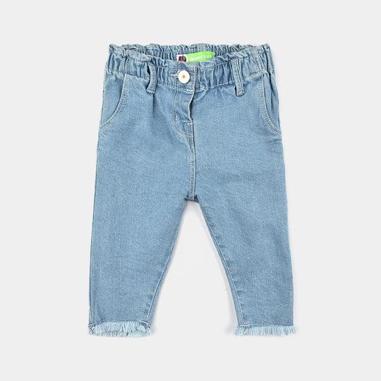 Infant Girls Denim Stretch Pant Twinkle Edge-Mid Blue