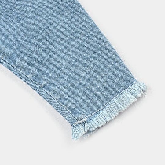 Infant Girls Denim Stretch Pant Twinkle Edge-Mid Blue
