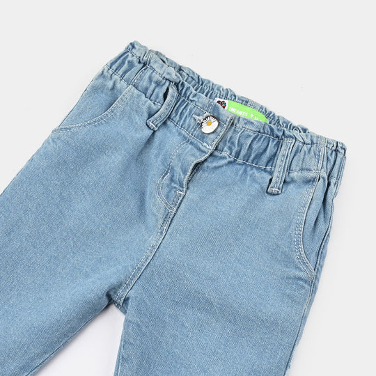 Infant Girls Denim Stretch Pant Twinkle Edge-Mid Blue