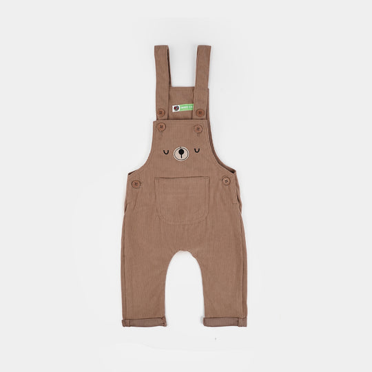 Infant Boys Corduroy Dangri Bear-BROWN