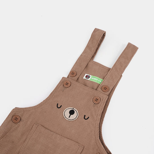 Infant Boys Corduroy Dangri Bear-BROWN