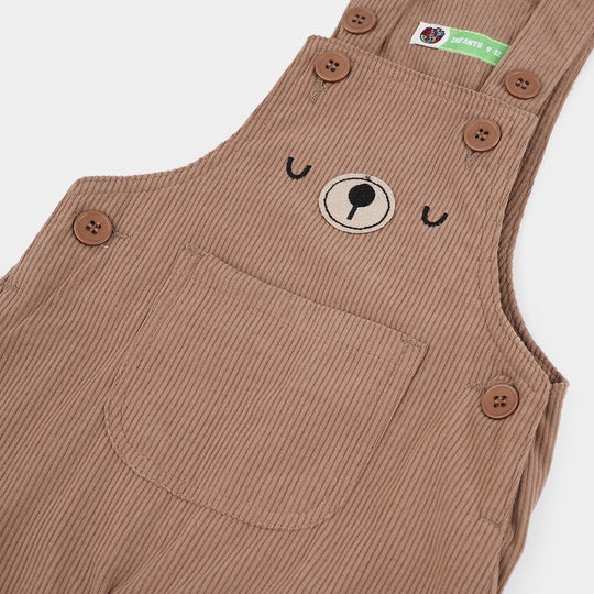 Infant Boys Corduroy Dangri Bear-BROWN