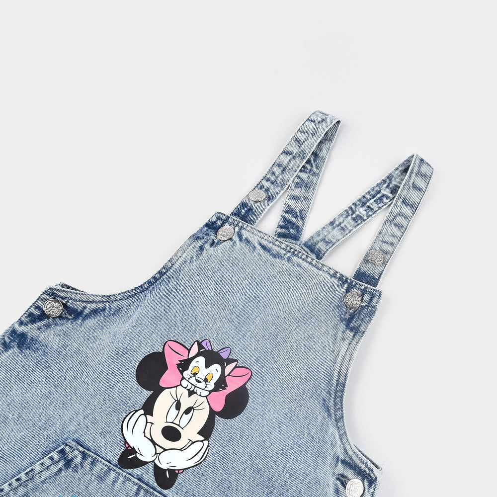 Girls Denim Stretch Over All -BLUE