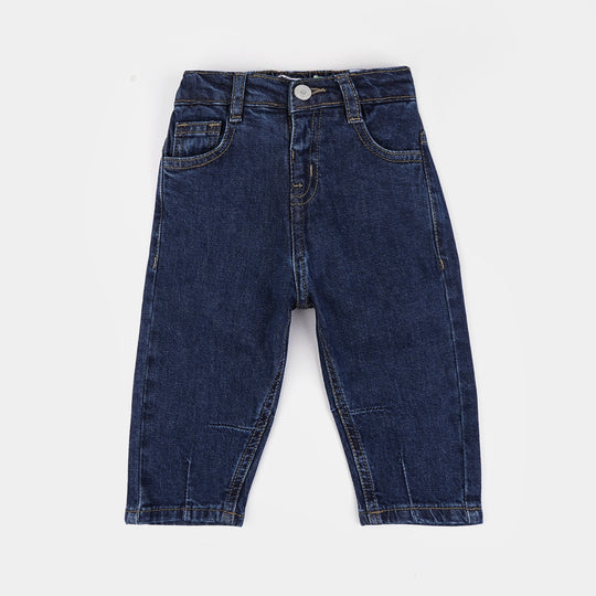 Infant Boys Denim Stretch Pant Darted Balloon Fit Denim-DARK BLUE