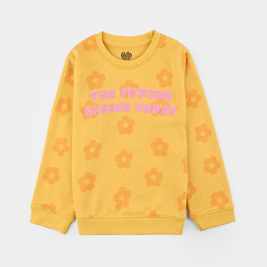 Girls Jersey/Terry 2 Piece Suit - Yellow