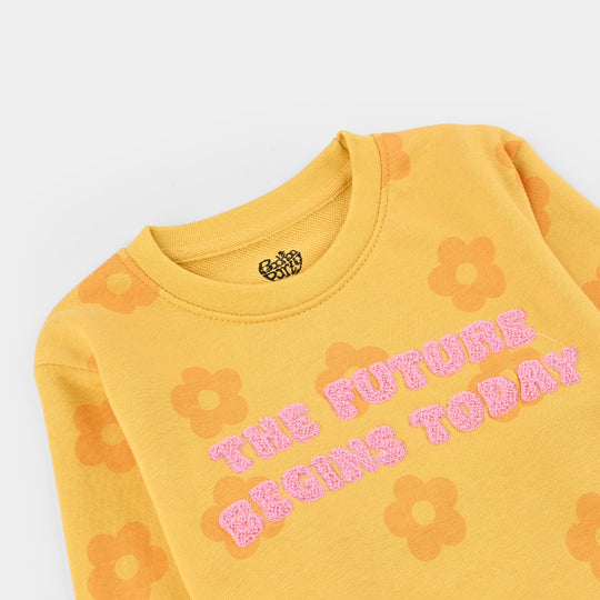 Girls Jersey/Terry 2 Piece Suit - Yellow