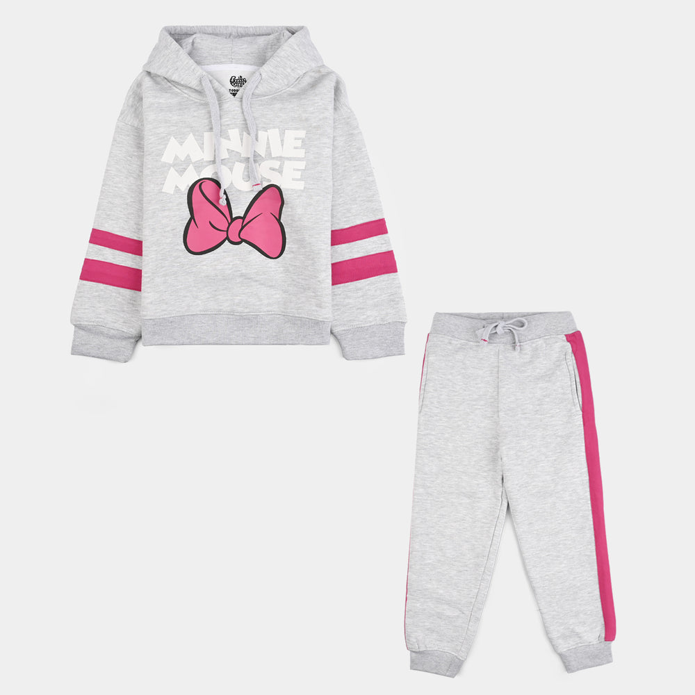 Girls Fleece 2 Piece Suit-Grey