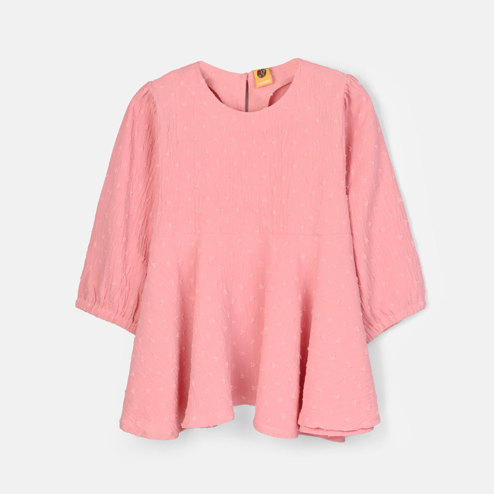 Girls Cotton CO-Ord Set Peachy-L.Pink