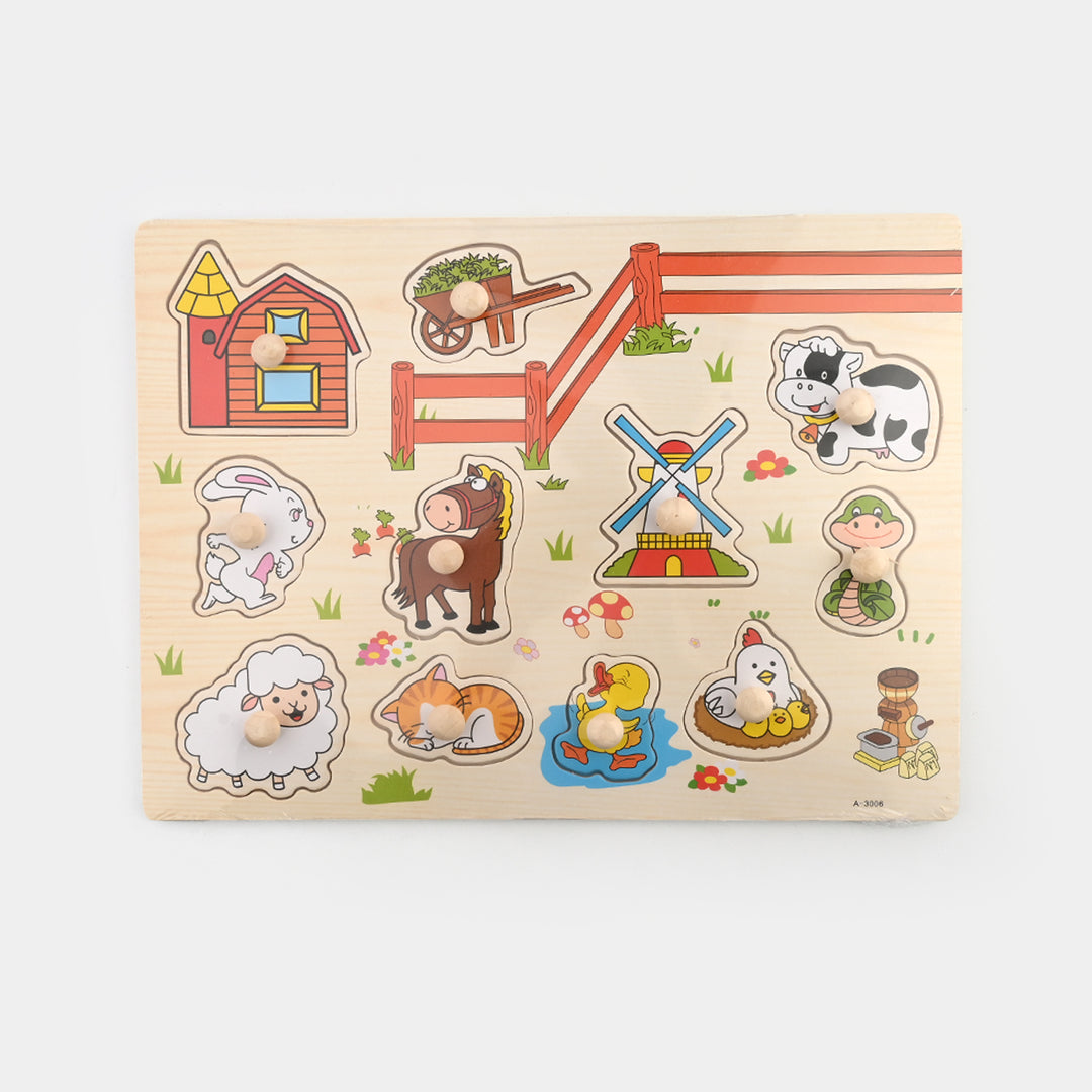 Educational Farm Wooden Shape Block