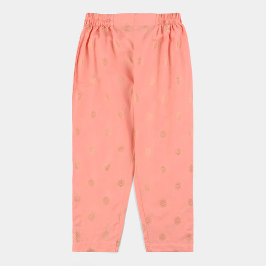 Girls Jacquard 3Pcs Hoor-Peach
