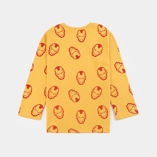 Boys Poly Cotton Jersey Night Suit -Yellow