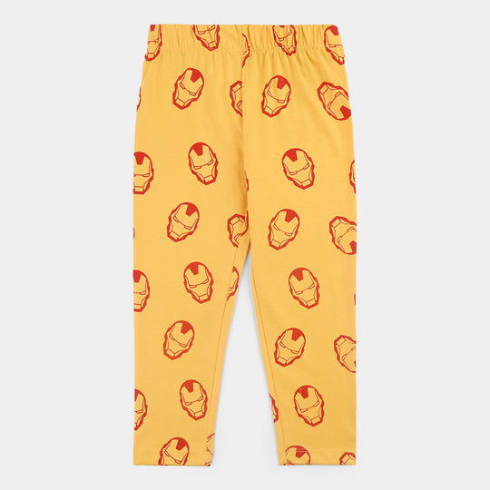 Boys Poly Cotton Jersey Night Suit -Yellow