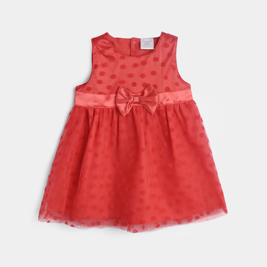 Infant Girls Fancy Frock Suit-Navy Red