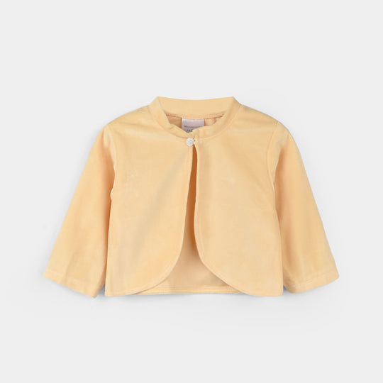 Infant Girls Frock Fancy Suit-Yellow/White
