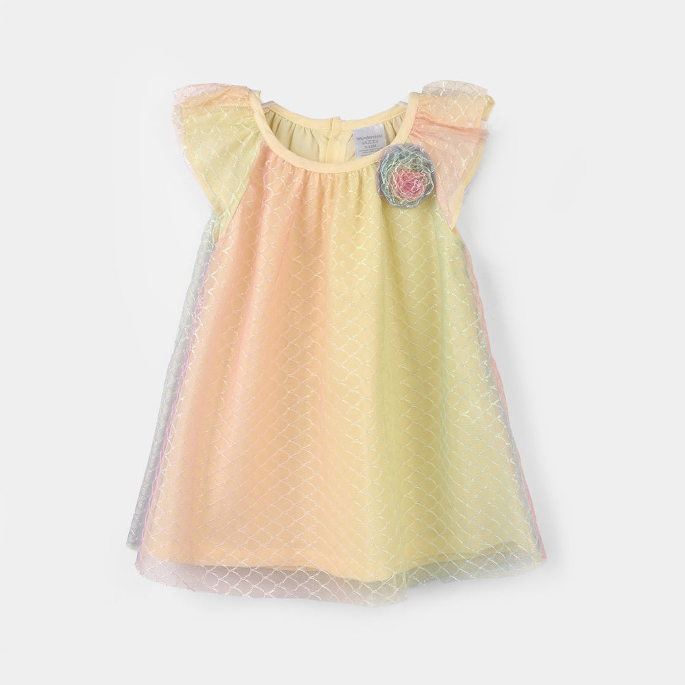 Infant Girls Fancy Frock Suit-Brown Multi