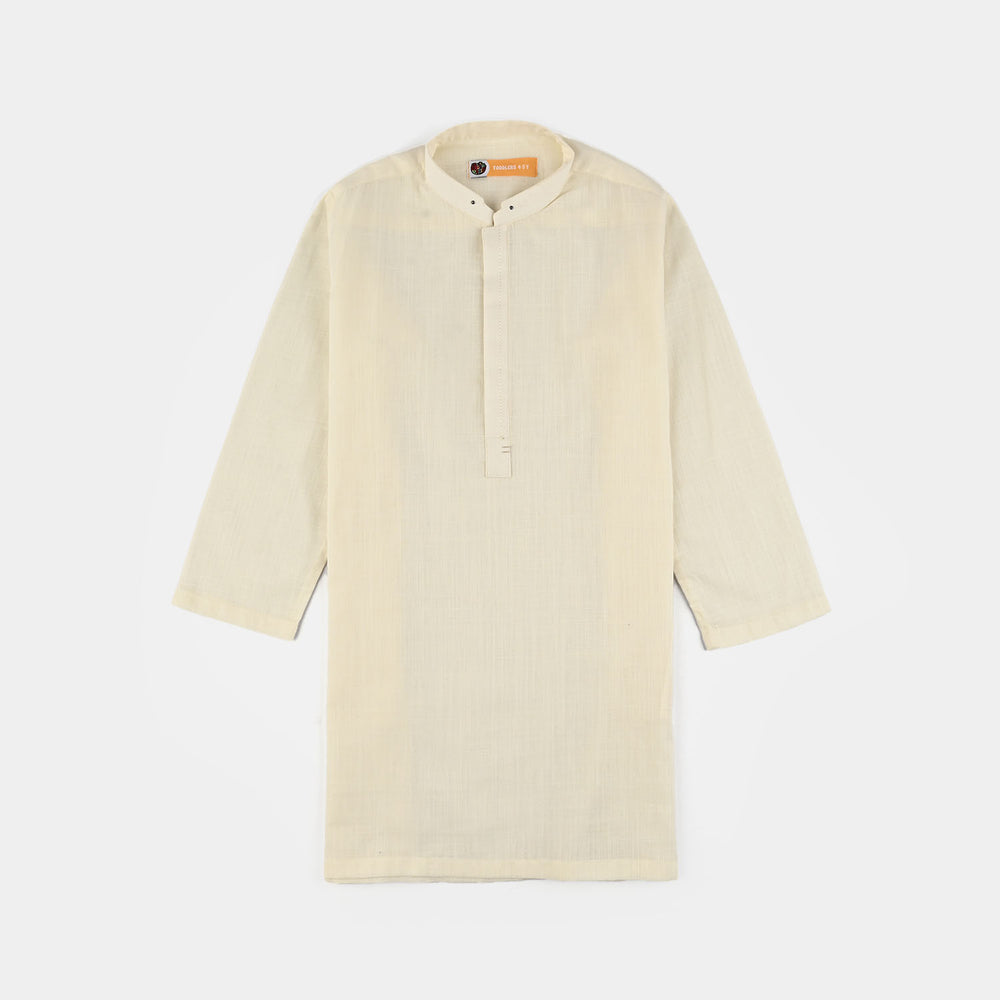 Boys Cotton Slub 3Piece Suit (Blended)-Off.White