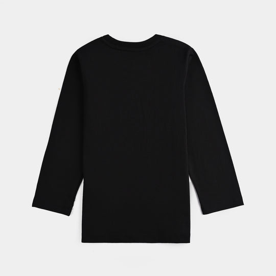 Boys Jersey/Terry T-Shirt F/S Cousins Crew-BLACK