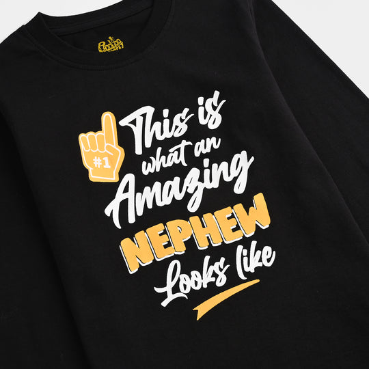 Boys Jersey/Terry T-Shirt F/S Amazing Nephew-BLACK