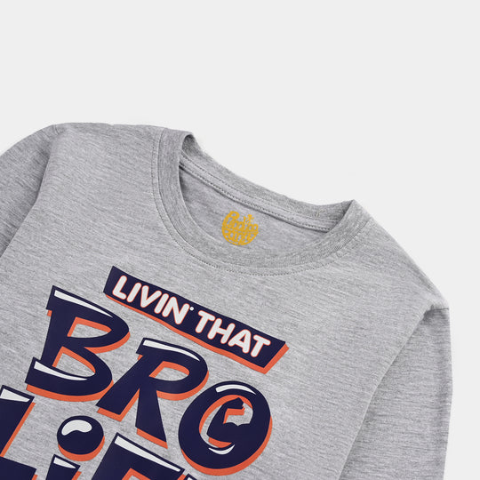 Boys Jersey/Terry T-Shirt F/S Bro Life