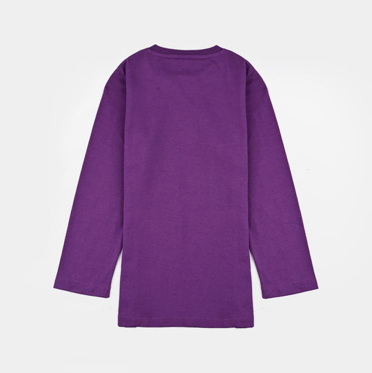 Girls Jersey/Terry T-Shirt My Mother Is Out Of This World-Purple Magic