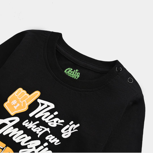 Infant Boys Jersey/Terry T-Shirt Amazing Nephew-BLACK