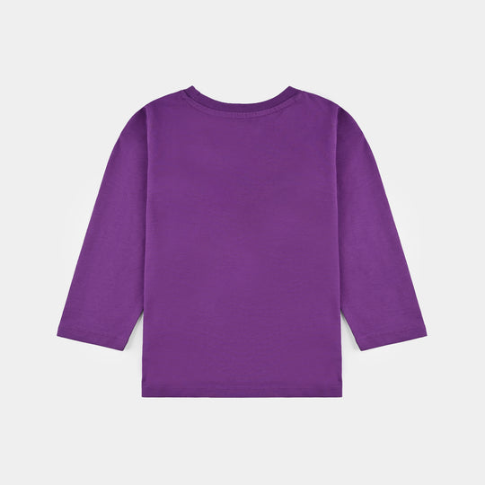 Infant Girls Jersey/Terry T-Shirt My Mother Is Out Of This World-Purple Magic