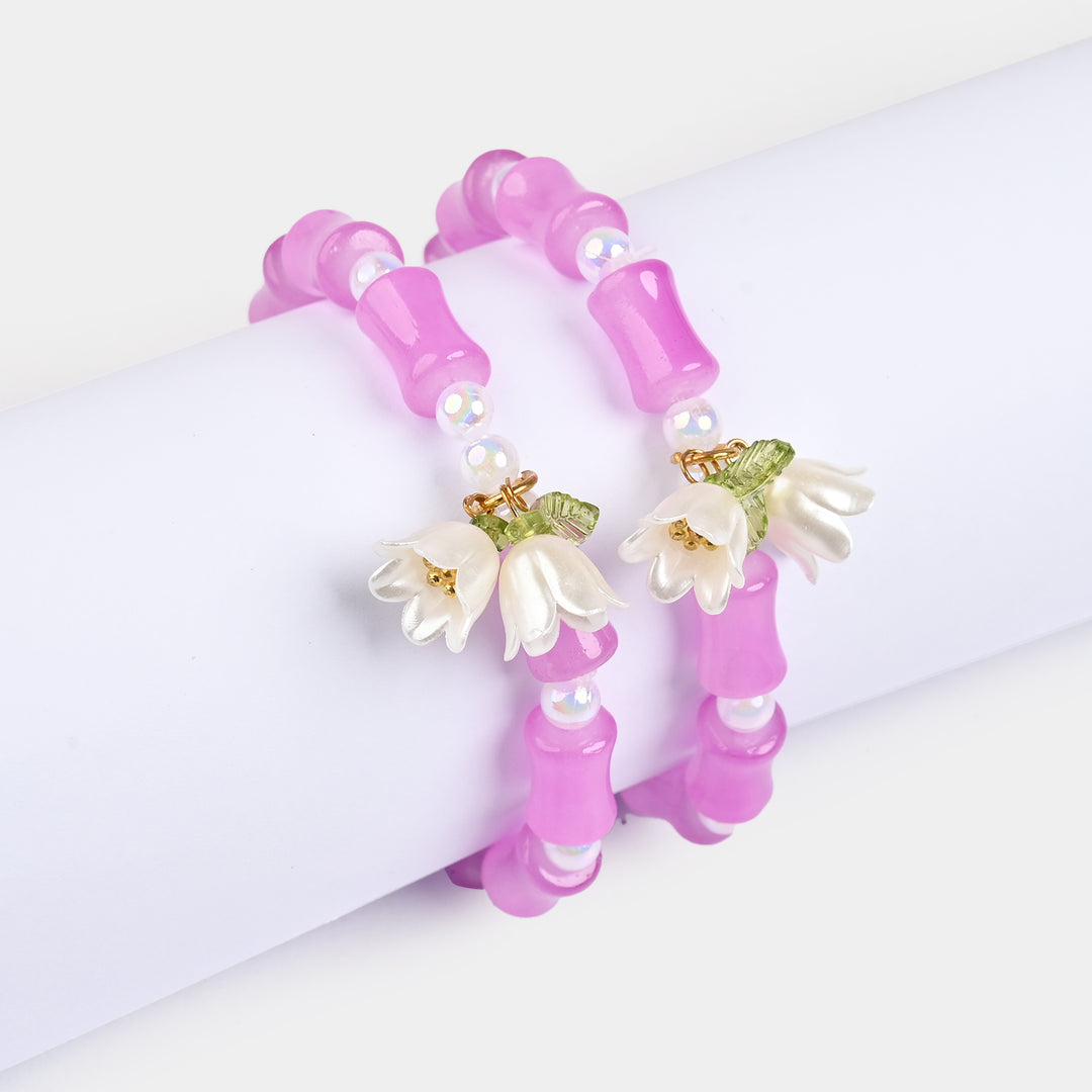 Fancy Crystal Beaded Bracelet for Girls