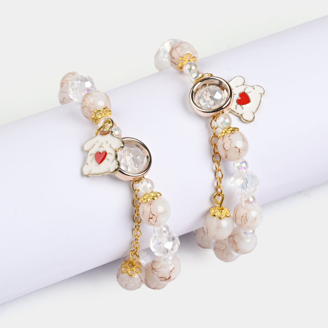Fancy Crystal Beaded Bracelet for Girls