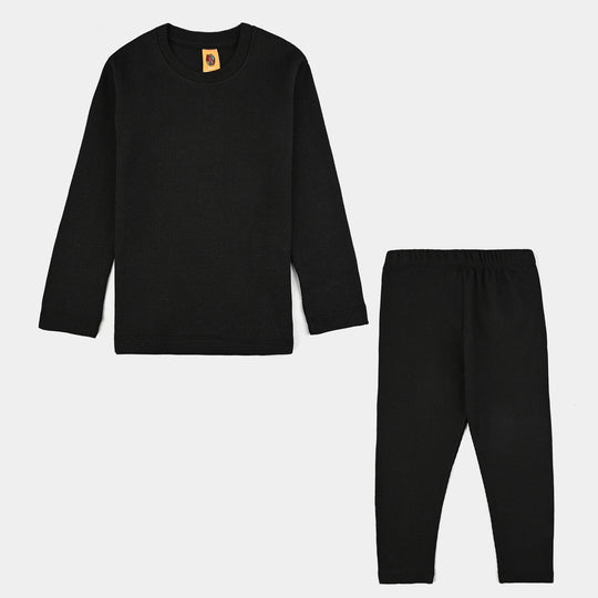 Girls Thermal Inner Wear Suit-BLACK