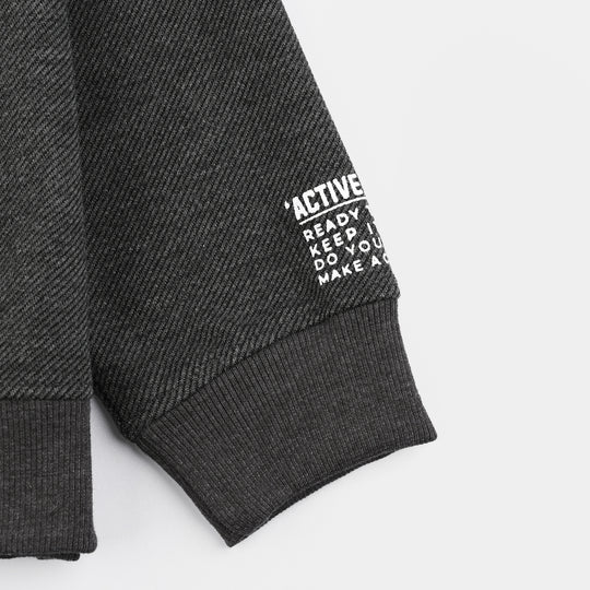 Boys Fleece Sweatshirt Ready To Play-GREY