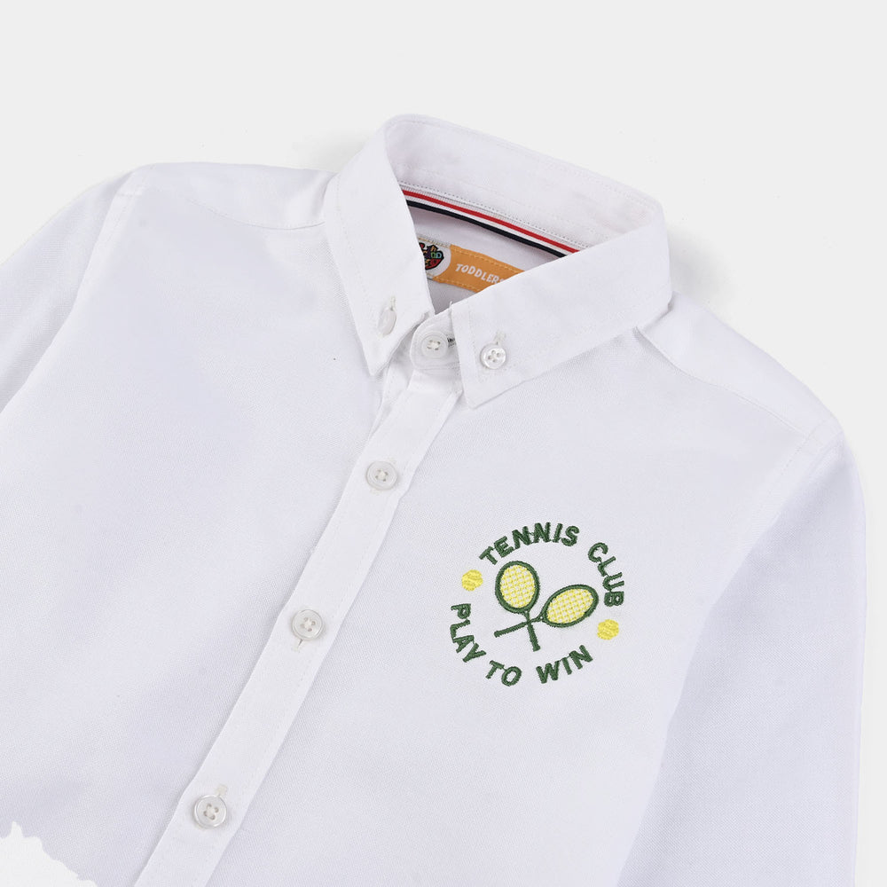 Boys Oxford Shirt (Tennis Club)-White
