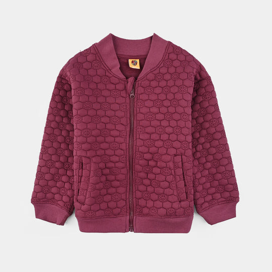 Girls Quilted Jacket Flower-Purple