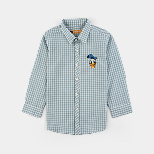 Boys Yarn Dyed Shirt-Light Blue Check