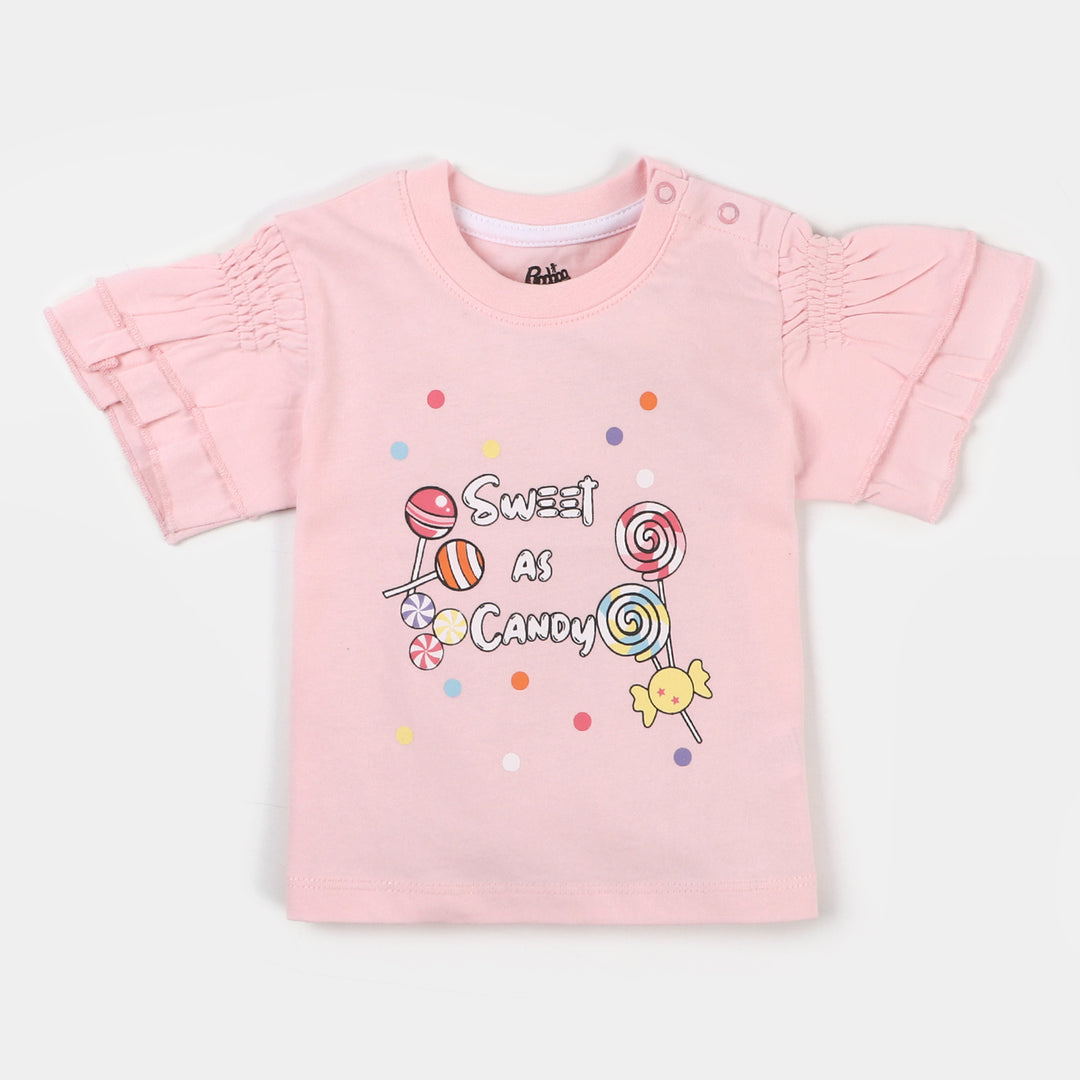 Infant Girls Jersey T-Shirt Sweet Candy - Blushing Blue