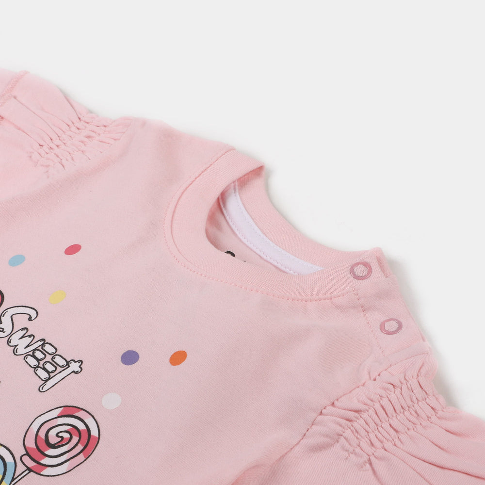Infant Girls Jersey T-Shirt Sweet Candy - Blushing Blue