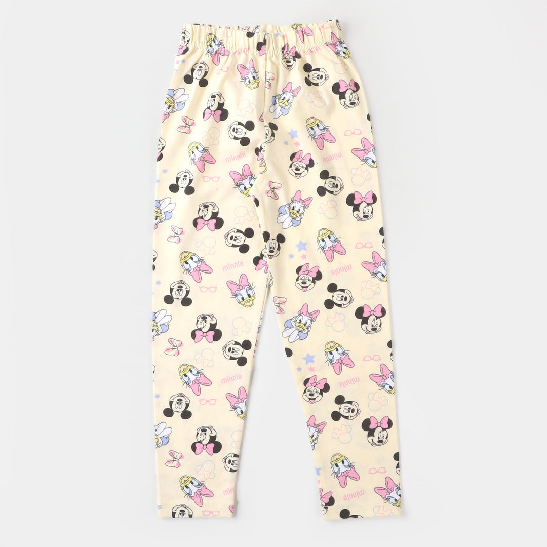 Girls Tights Character Printed  - Cream