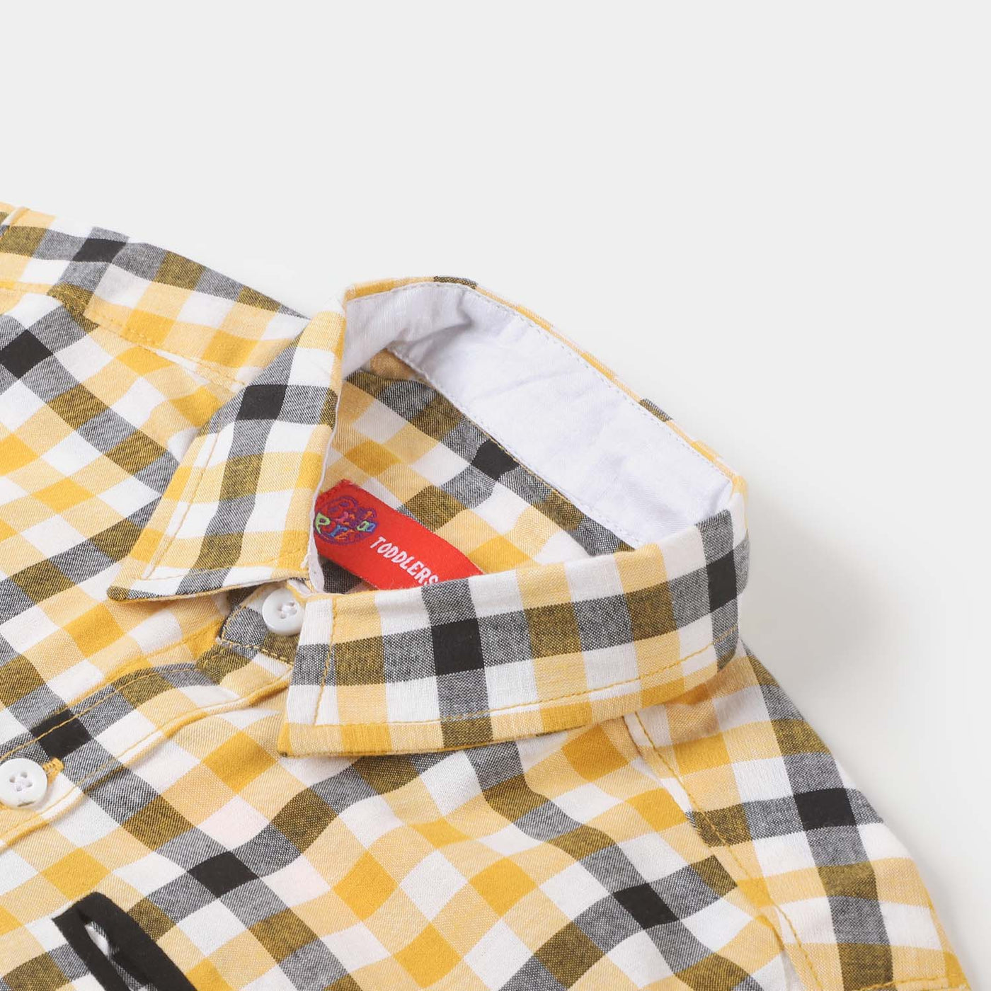 Boys Cotton Casual Shirt Character - Yellow Check