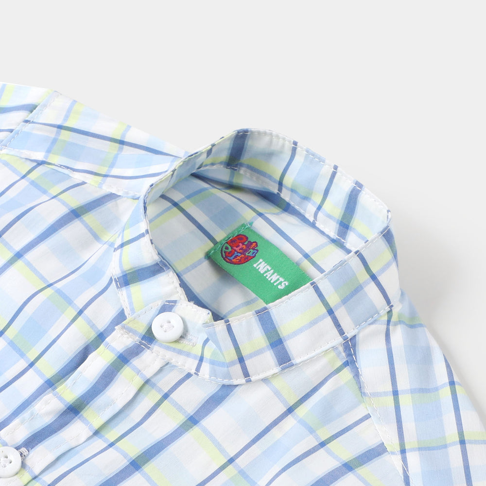 Infant Boys Casual Shirt Smiley Striper - Light Blue