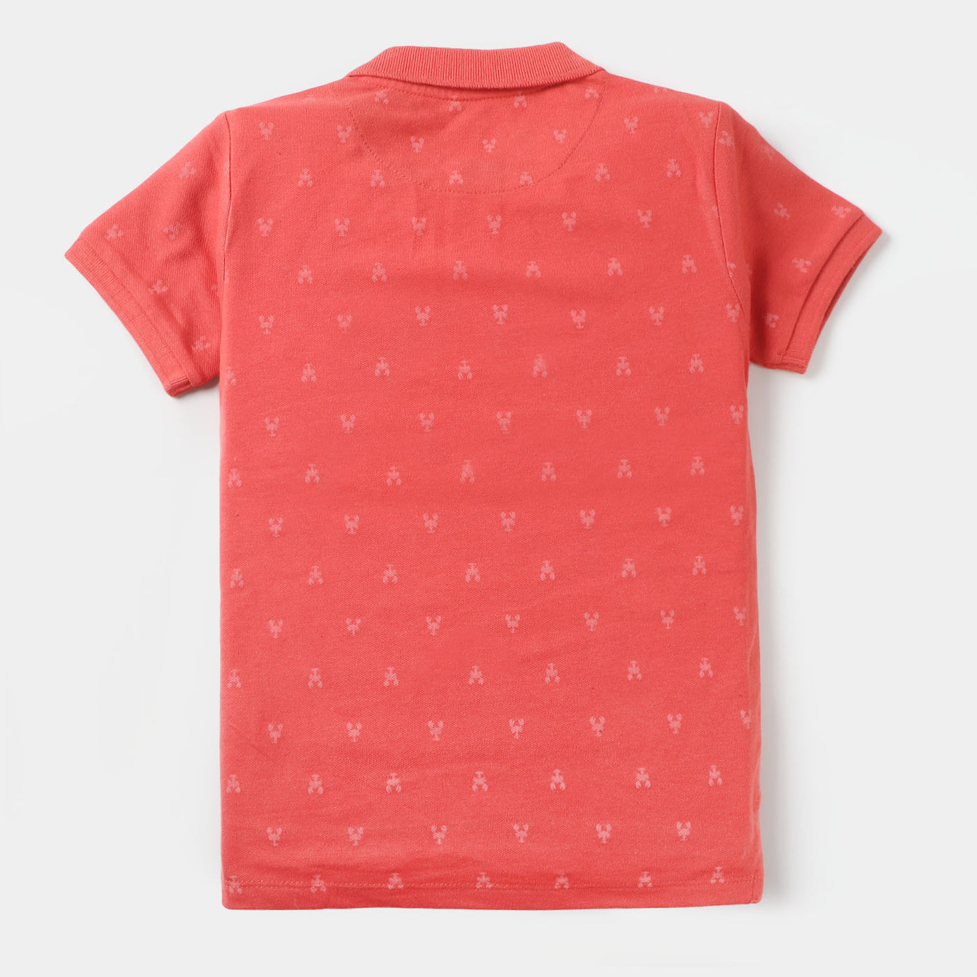 Boys Polo T-Shirt Crabs  - Reddish Pink