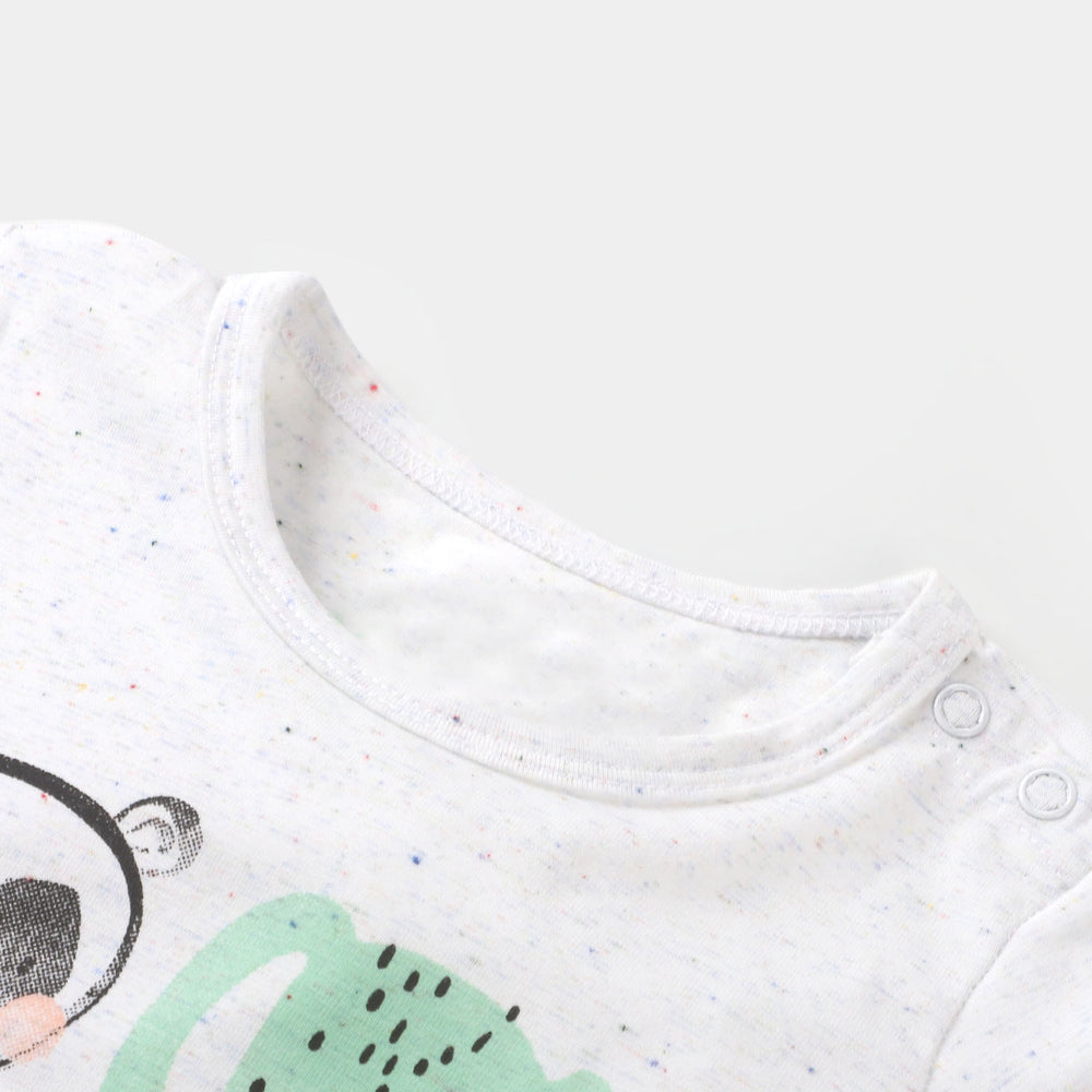 Infant Boys Knitted Romper Safari Animals - OFF-White