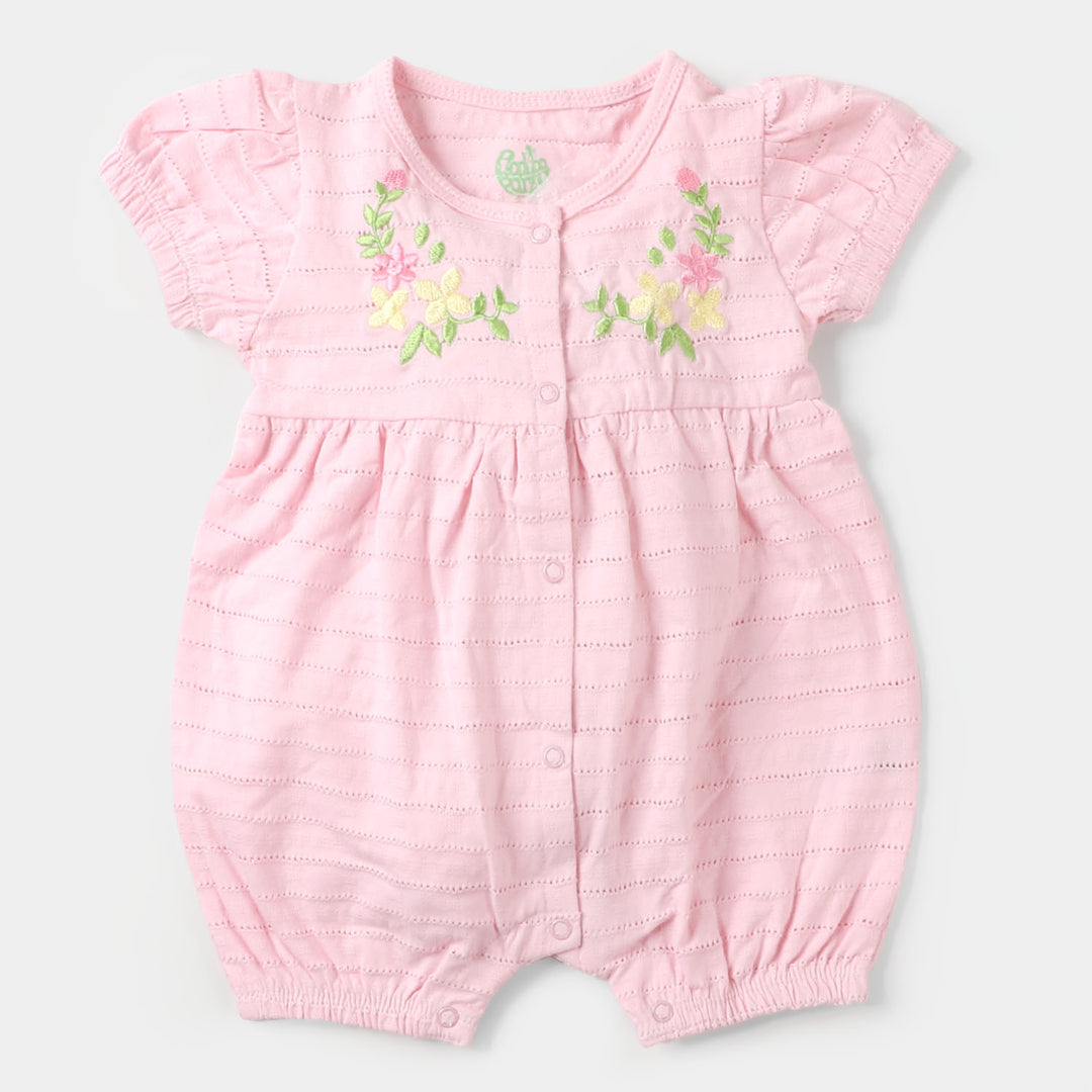 Infant Girls Knitted Romper Flower Bunch - LAVENDER