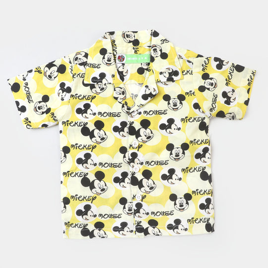Infant Boys Cotton Casual Shirt Printed - Yellow
