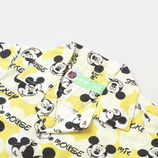 Infant Boys Cotton Casual Shirt Printed - Yellow