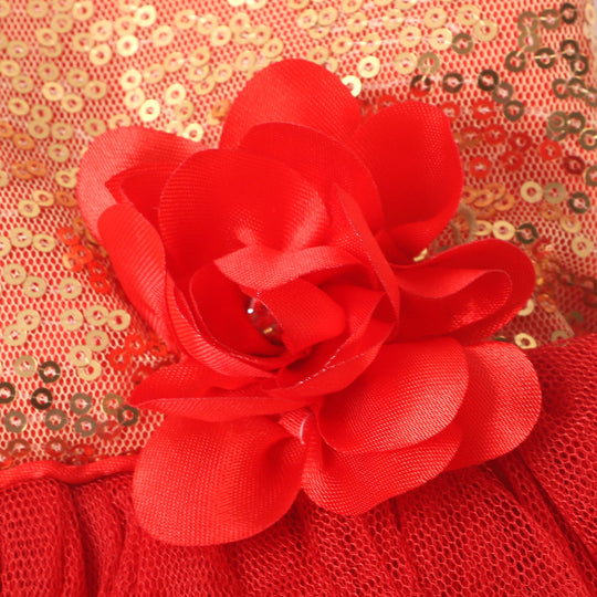 Infant Girls Fancy Frock Shinning Star - Red