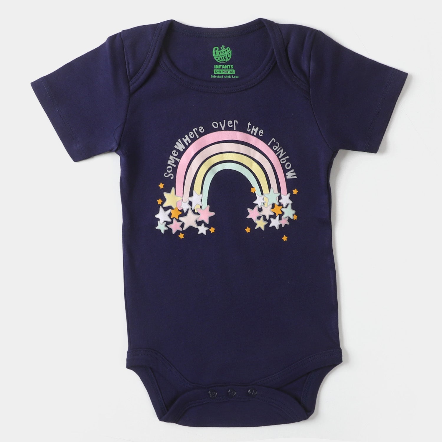 Happy Rainbow Cotton Baby Romper With Cap