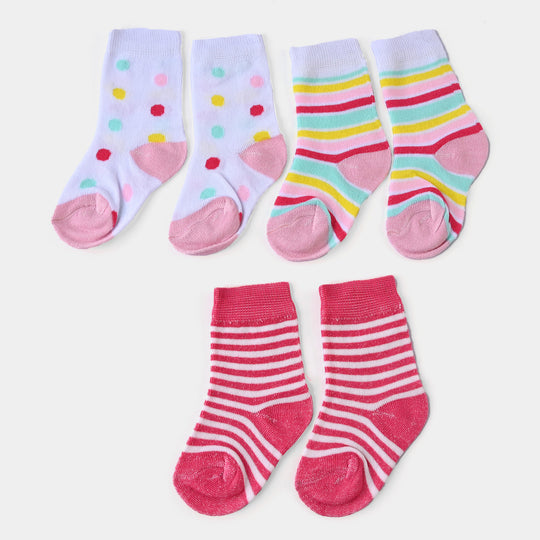 Infant Girls Socks Pack of 3 Striper