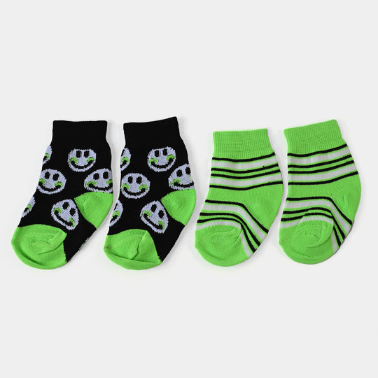 Infant Boys Socks Pack of 2 Smiley | Green