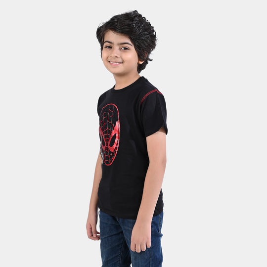 Boys Cotton Jersey T-Shirt H/S Character-BLACK